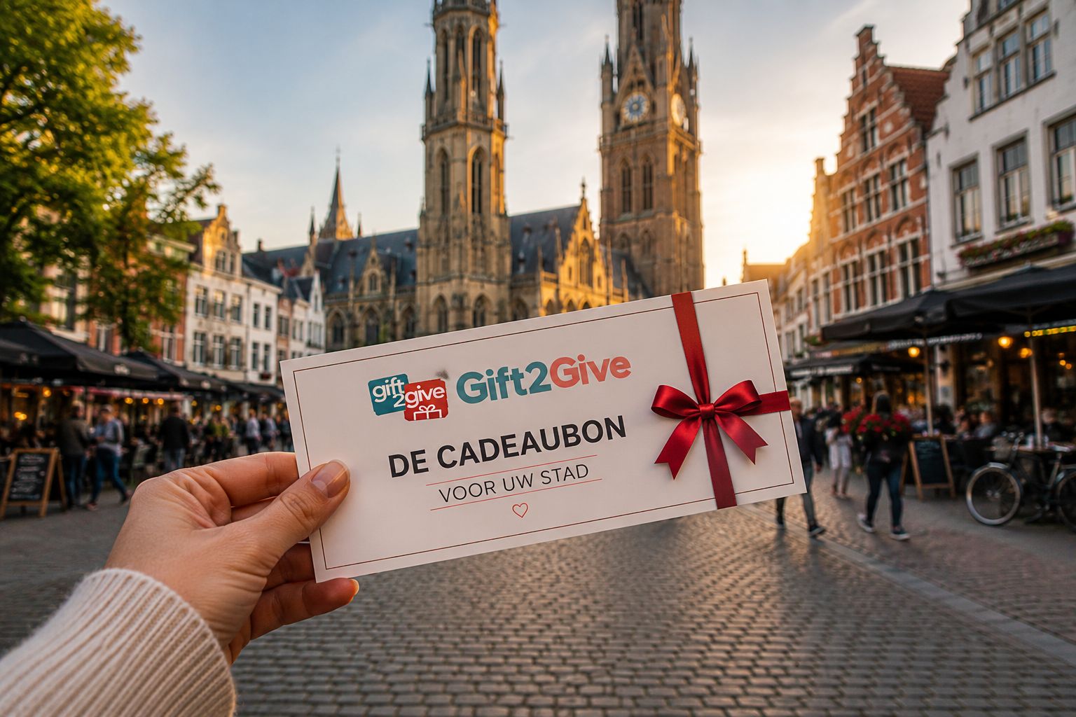 Gift2Give-cadeaubon met cadeau- en shoppingiconen