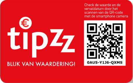 Tipzz kaart met QR-code voor digitale fooien
